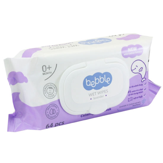 Bebble (Бебл) Детские влажные салфетки с экстрактом лаванды №64